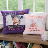 Lofaris Baby Birthday Time Custom Photo Throw Pillow Gift